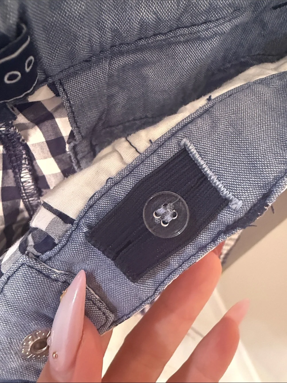 Toobydoo Navy & White Gingham Kids Shorts